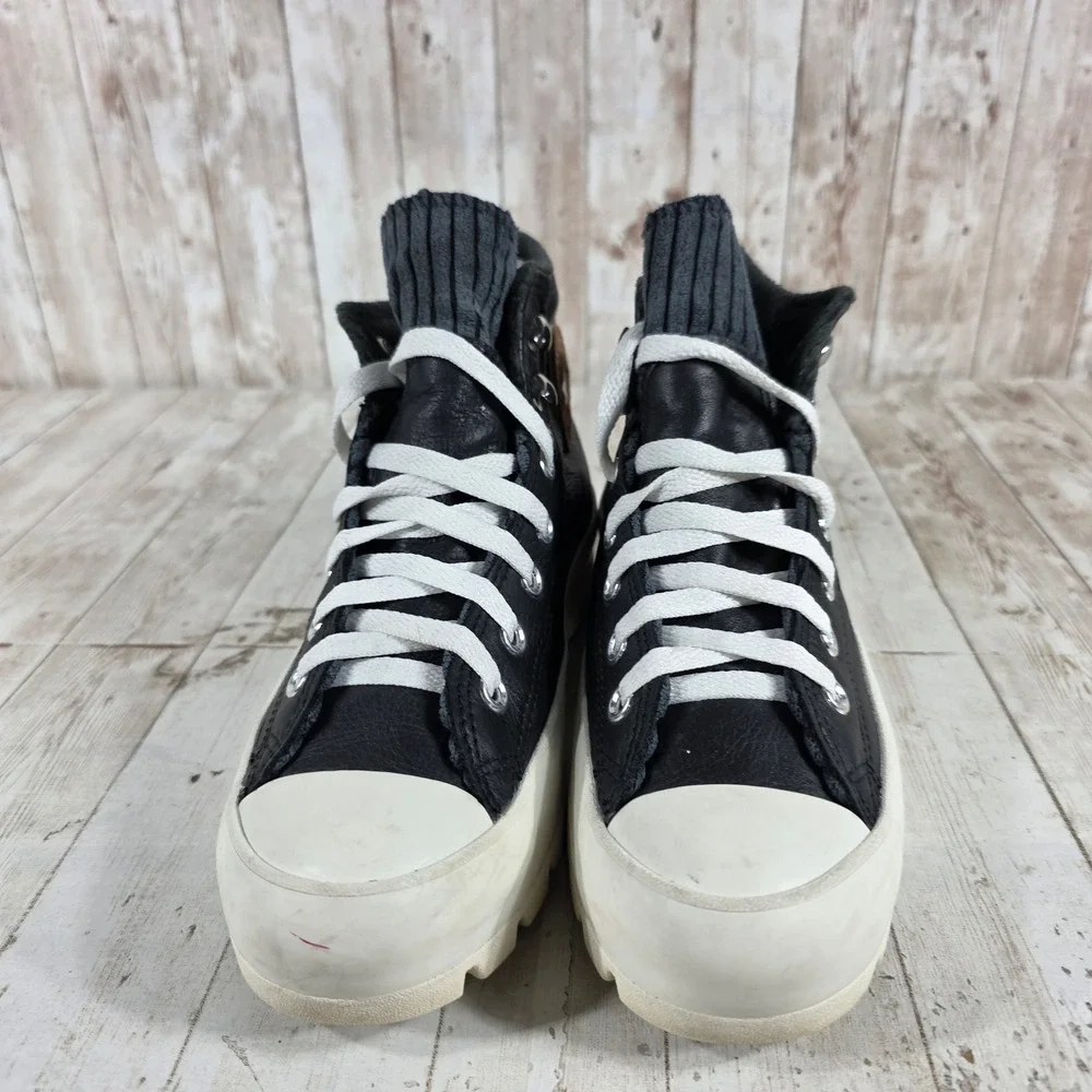 Converse Chuck Taylor All Star Lugged Winter‎ GORE-TEX Black Leather Womens 6.5